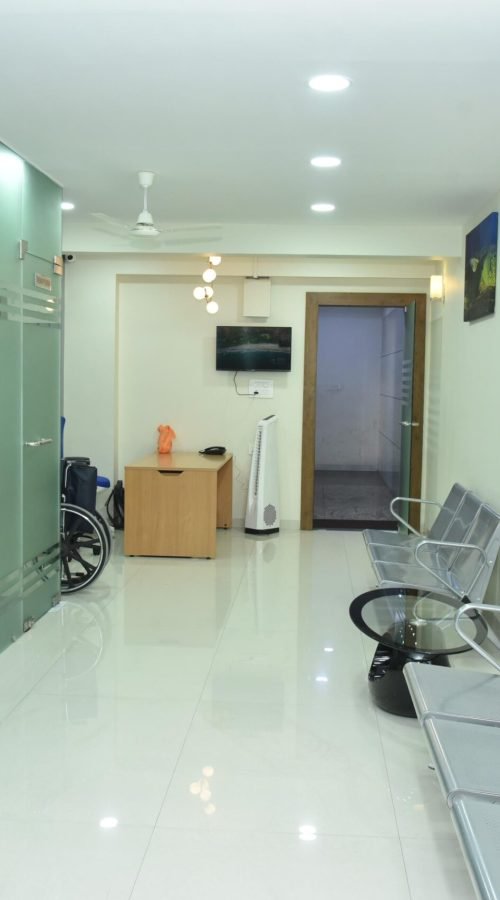 Patient waiting area at Agrawal Hearing and Speech Clinic in Indore